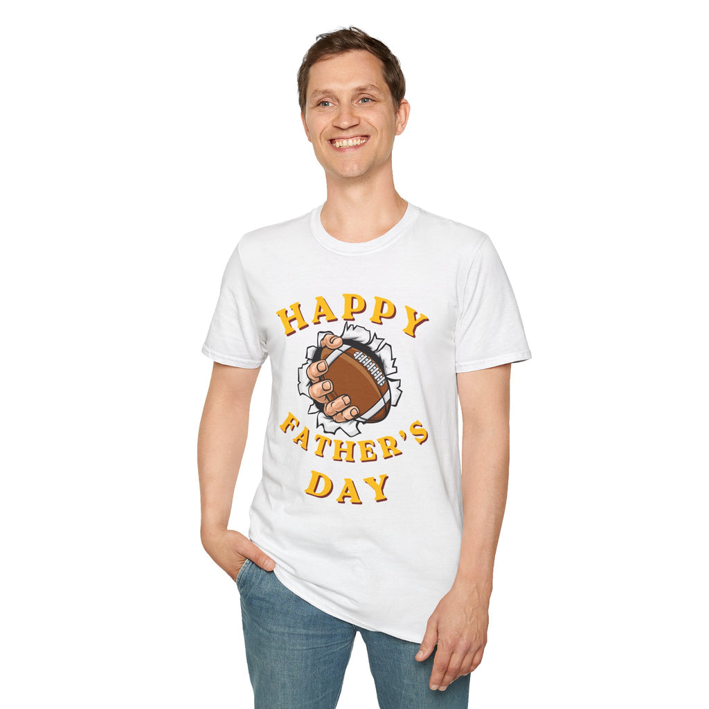 Father's Day Football T-Shirt — "Happy Father's Day" Graphic Tee
