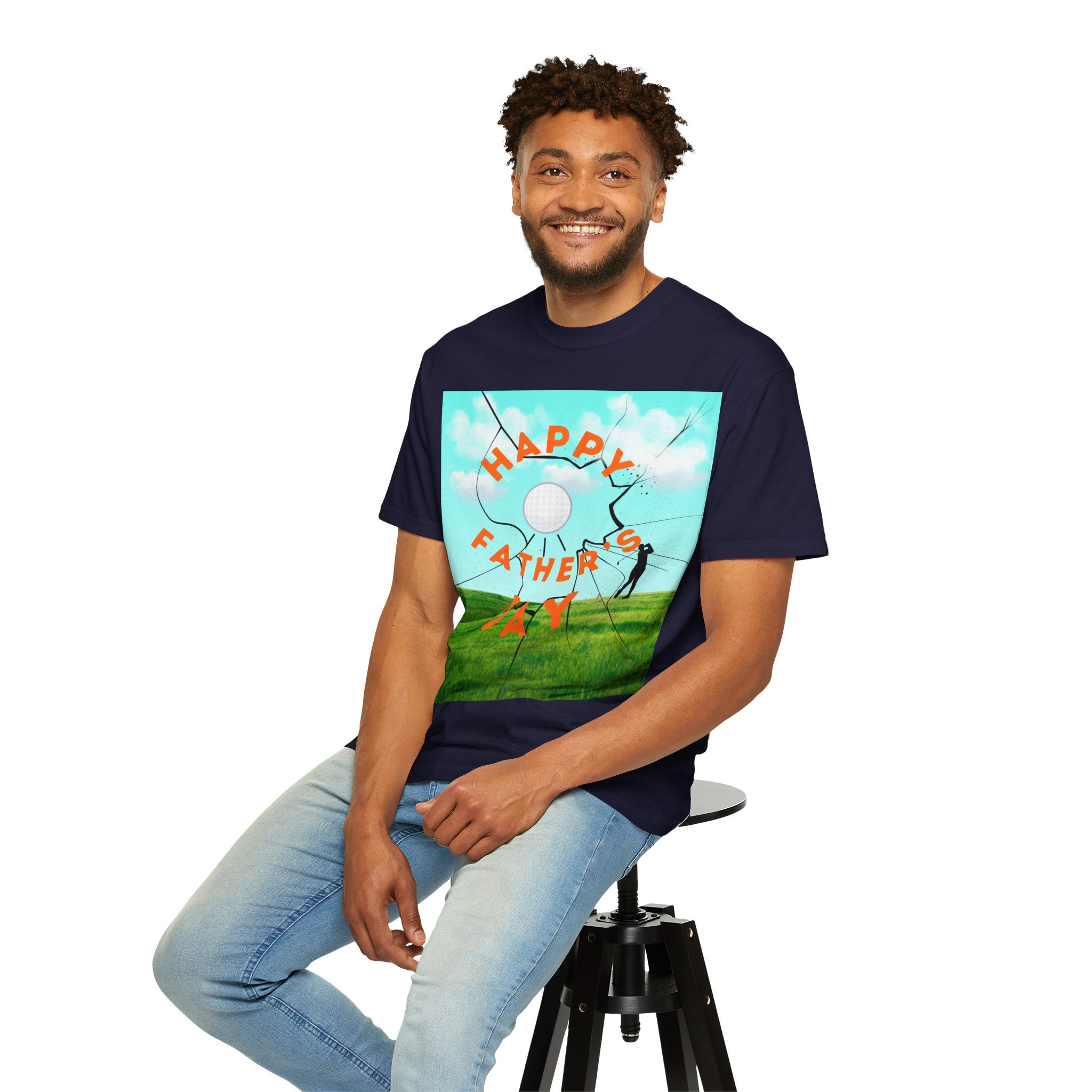 Father’s Day Golf T-Shirt — "Happy Father's Day" Golf Scene