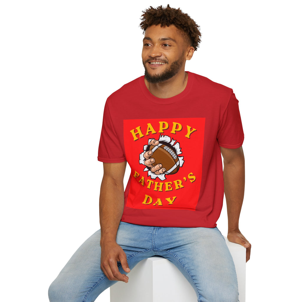 Father's Day Football T-Shirt — "Happy Father's Day" Graphic Tee
