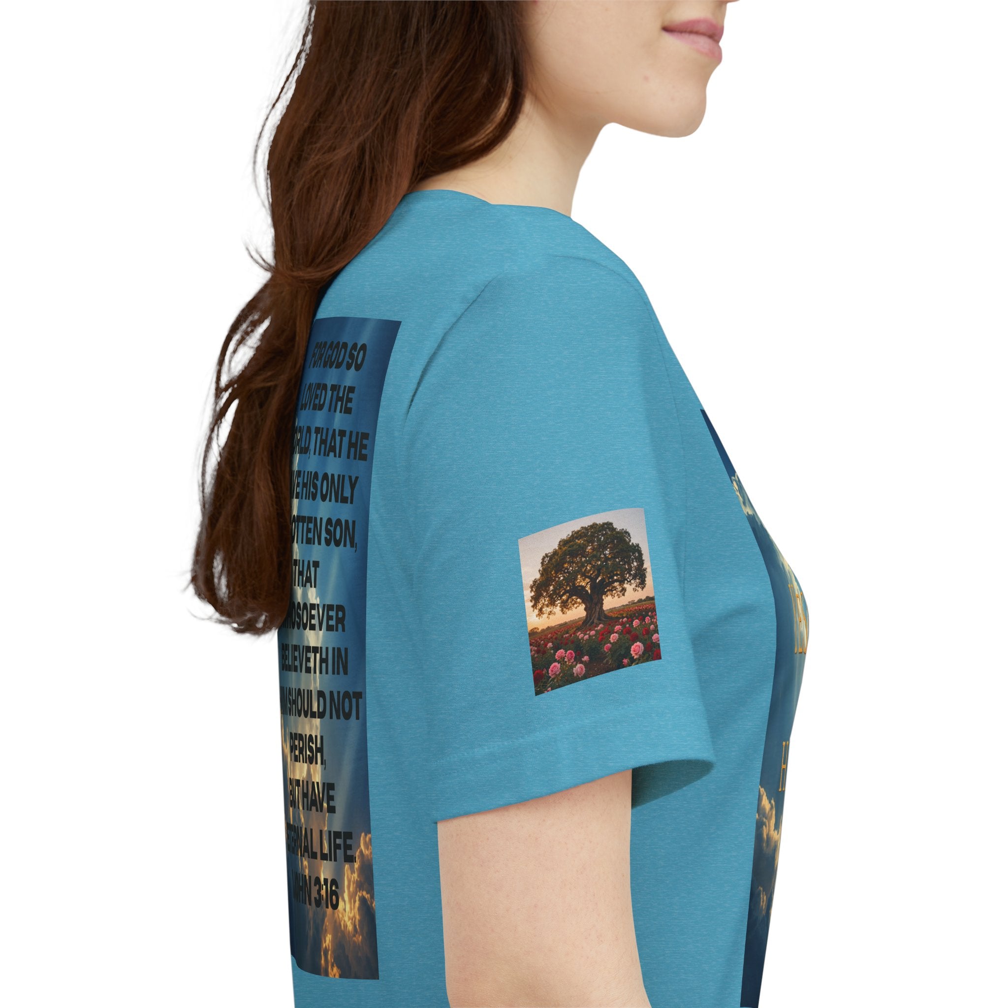 Christian Tee — 'John 3:16' Sunset Cloud Scripture T-Shirt