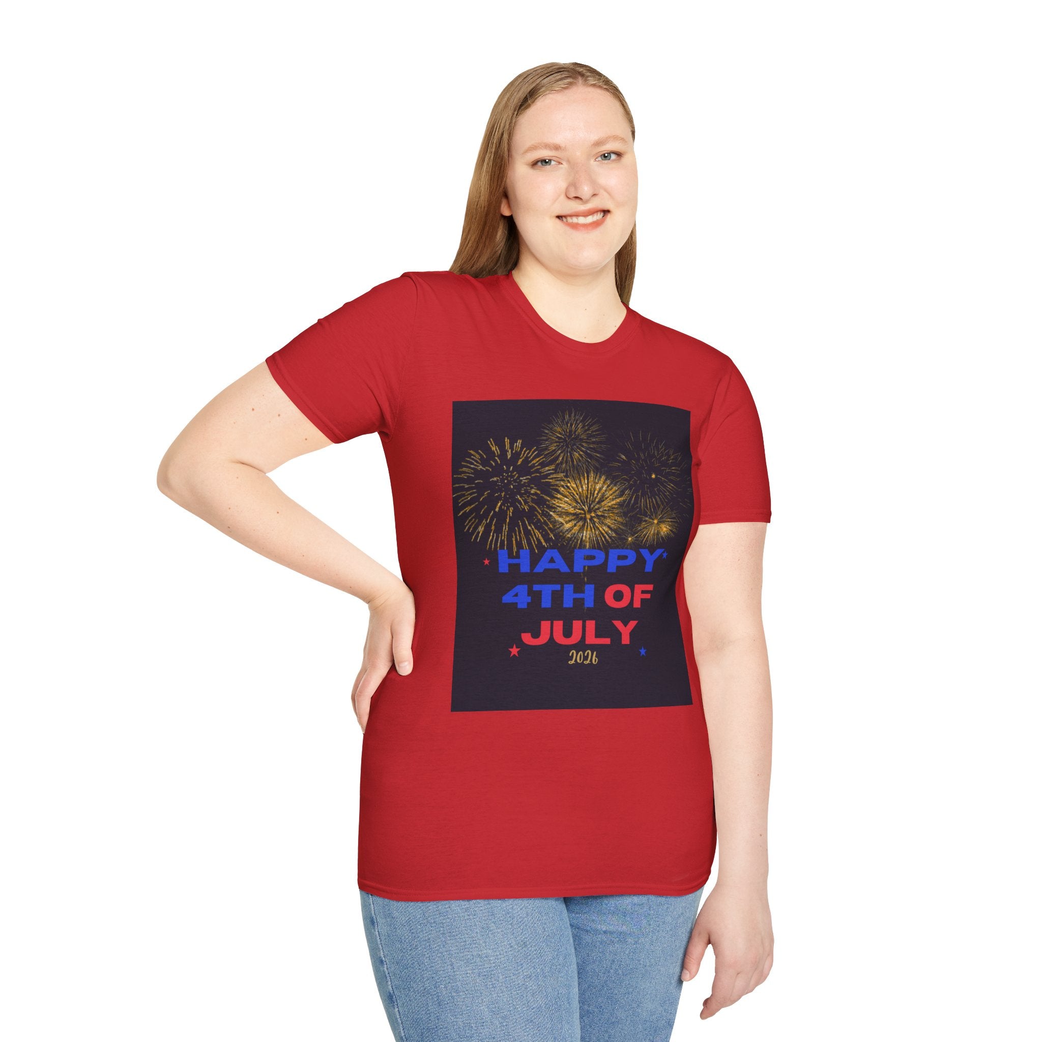 4th of July Fireworks T-Shirt — "Happy 4th of July" Patriotic Tee