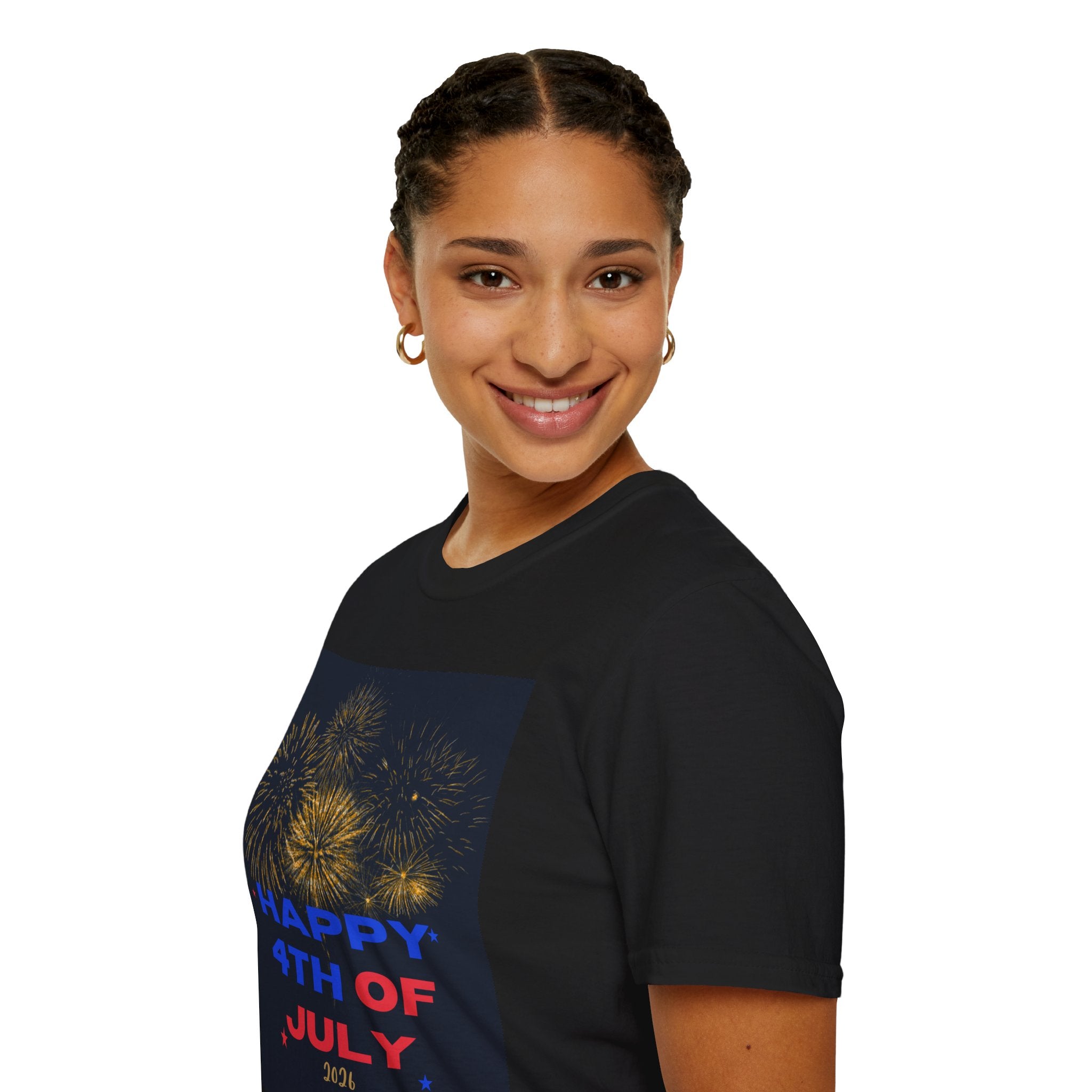 4th of July Fireworks T-Shirt — "Happy 4th of July" Patriotic Tee