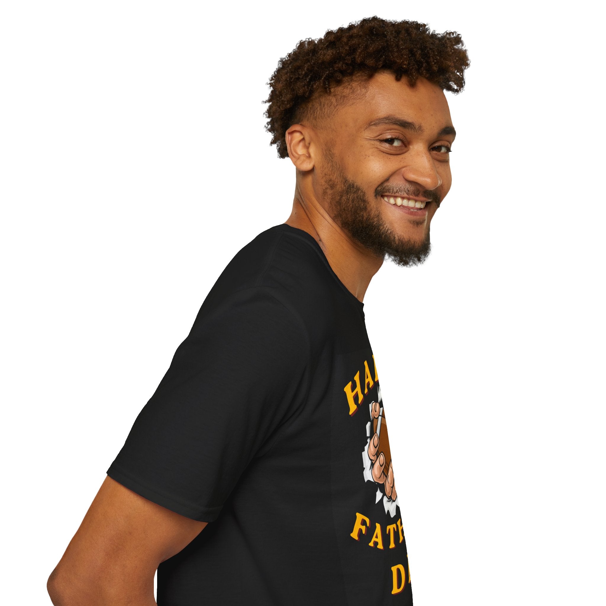 Father's Day Football T-Shirt — "Happy Father's Day" Graphic Tee