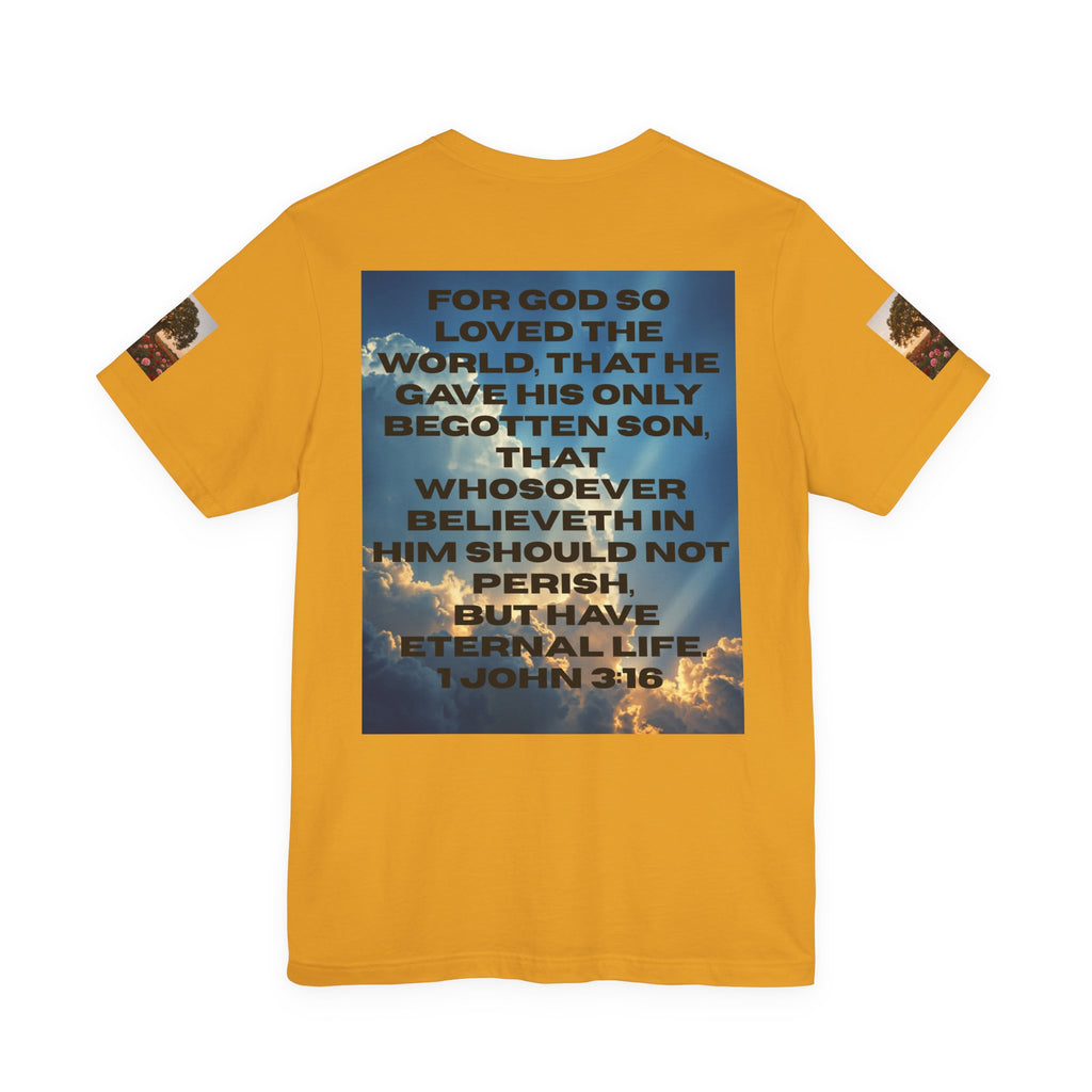 Christian Tee — 'John 3:16' Sunset Cloud Scripture T-Shirt