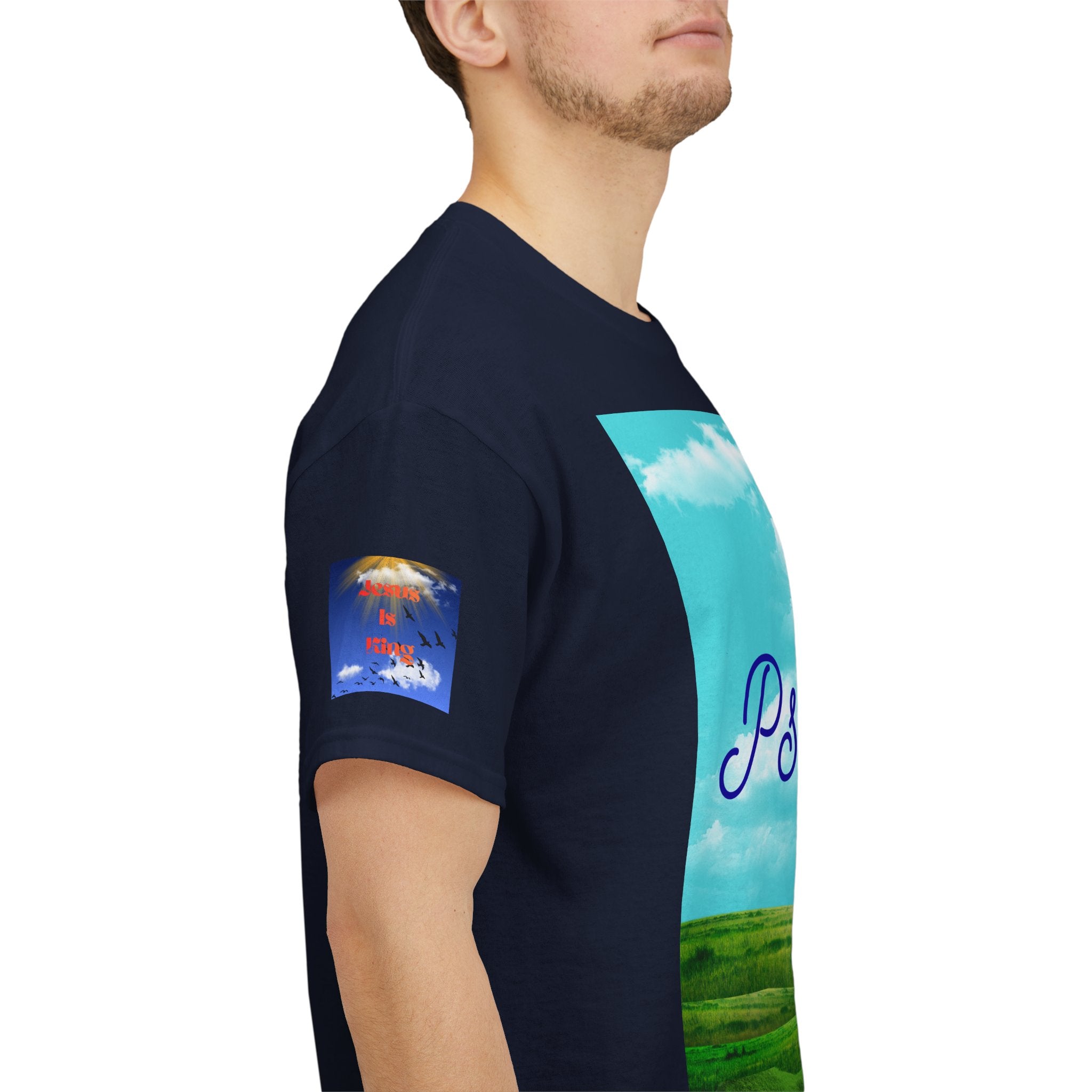 Psalms 23 Christian T‑Shirt — Faith Heart Landscape Tee