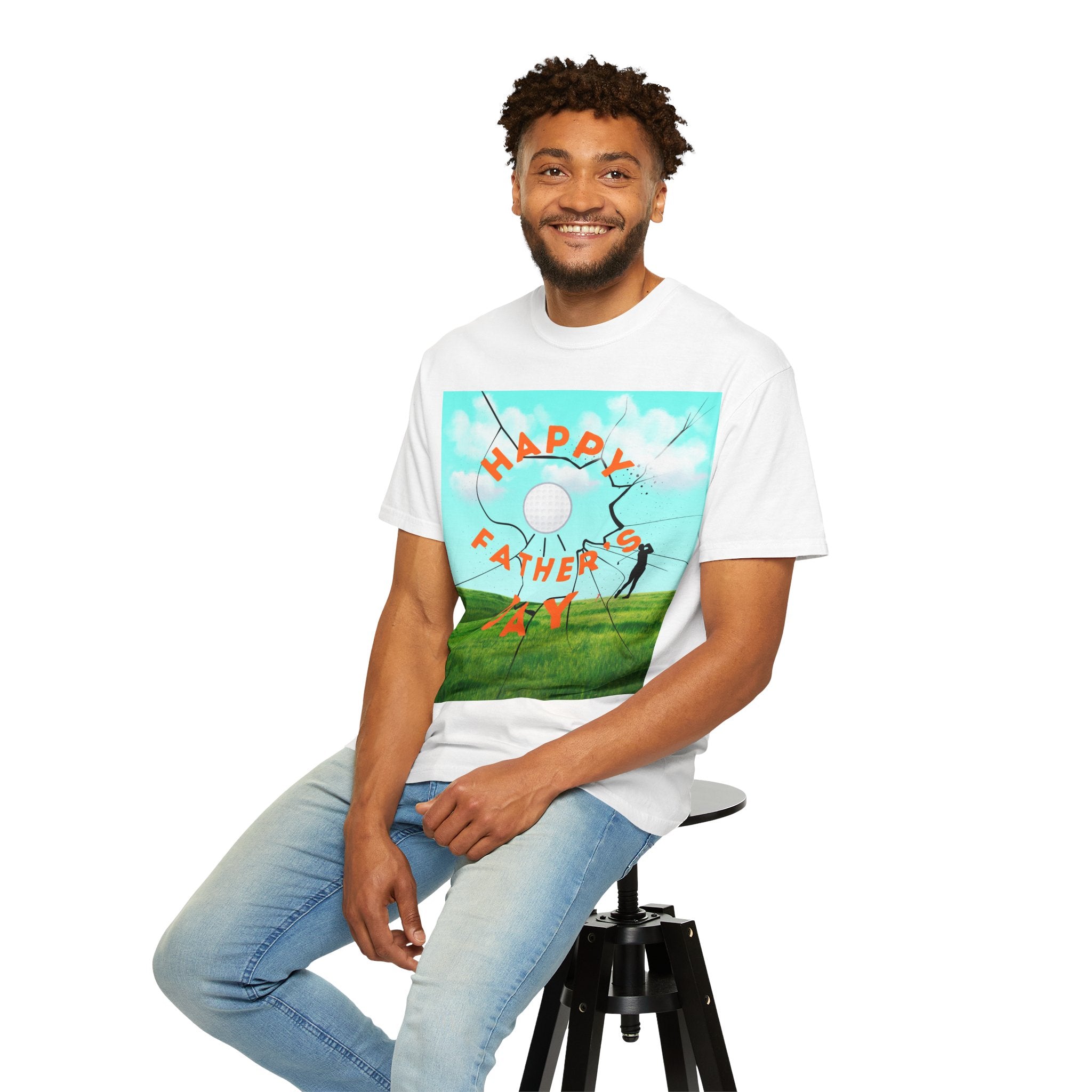 Father’s Day Golf T-Shirt — "Happy Father's Day" Golf Scene
