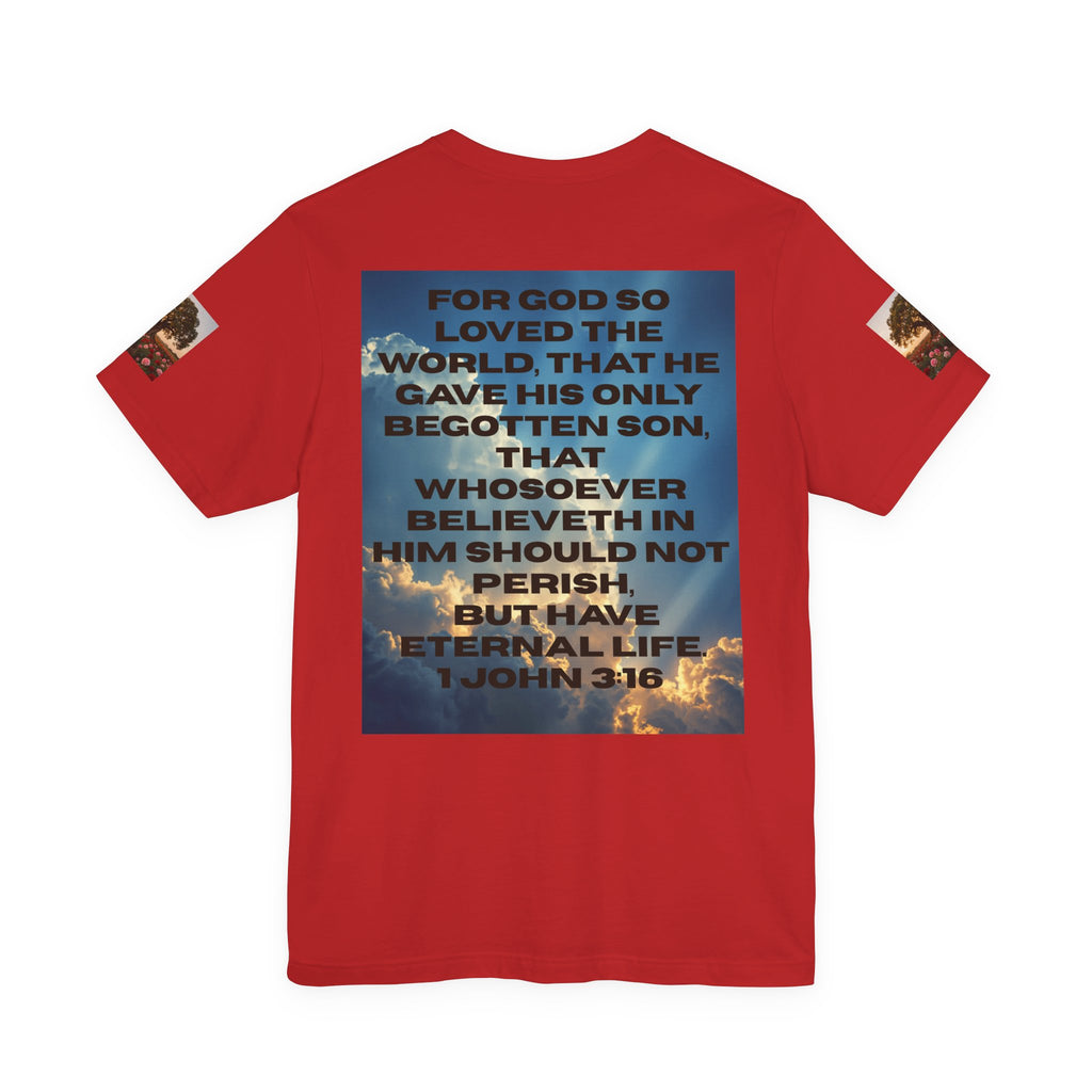 Christian Tee — 'John 3:16' Sunset Cloud Scripture T-Shirt