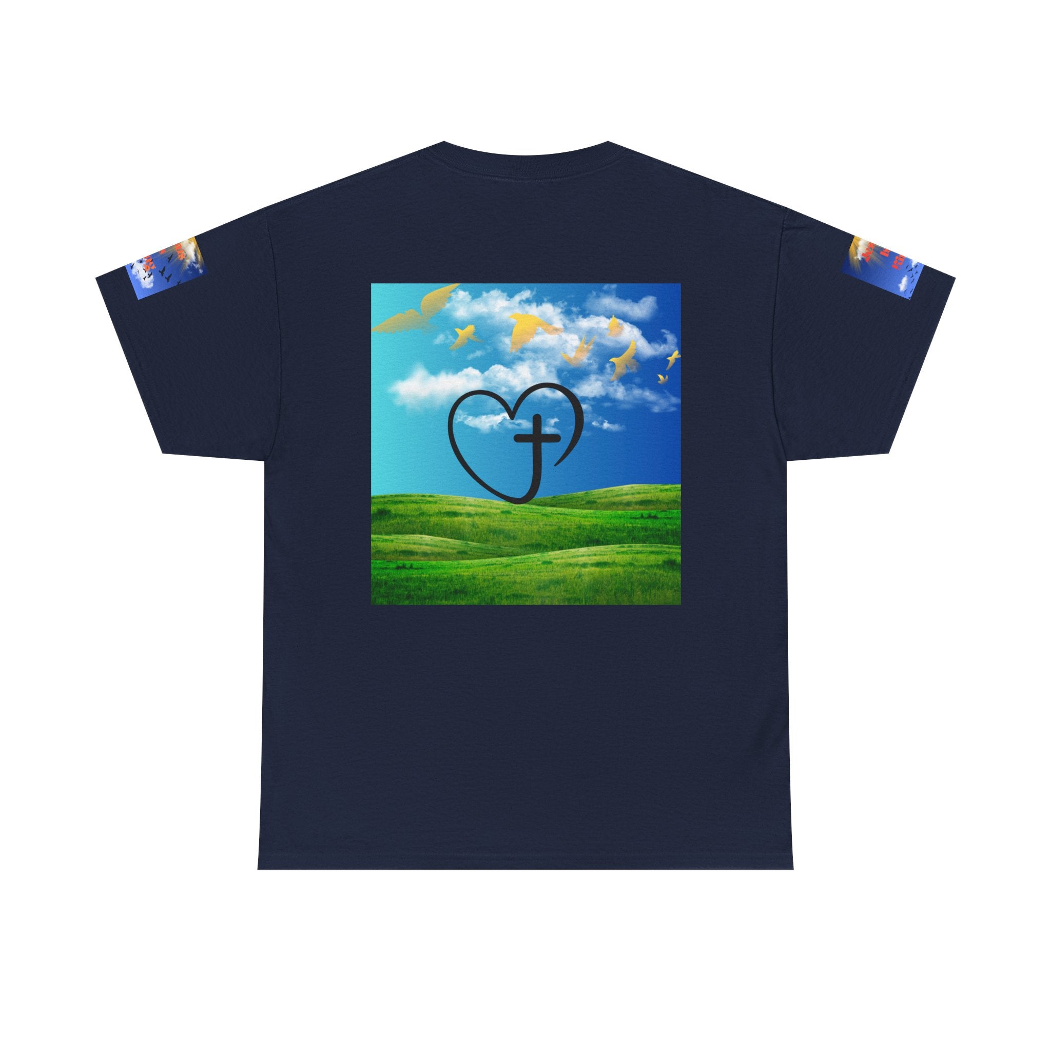 Psalms 23 Christian T‑Shirt — Faith Heart Landscape Tee