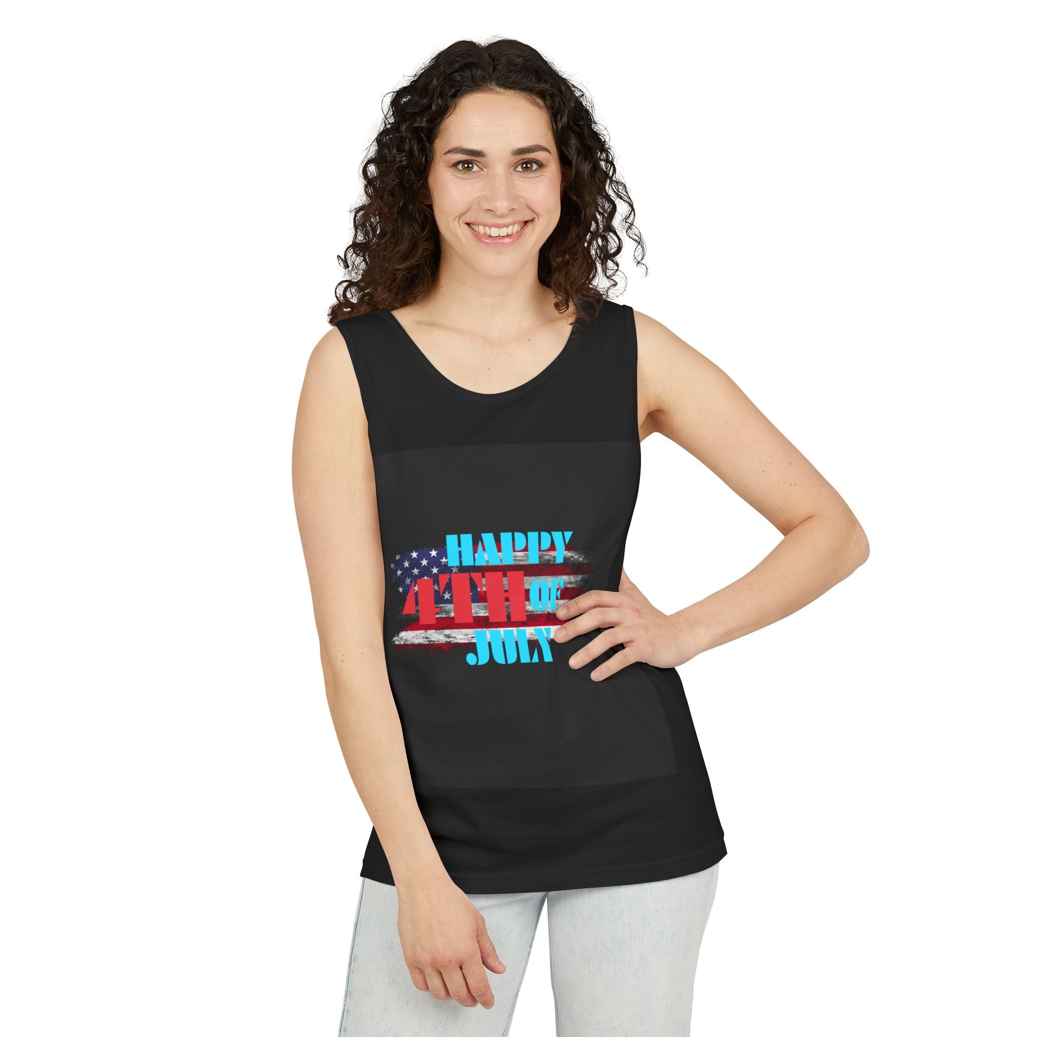 4th of July Tank Top — Patriotic Happy 4th Fireworks & Balloons Tank