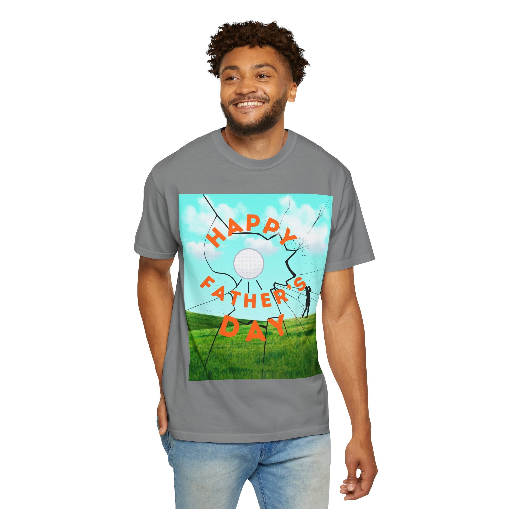 Father’s Day Golf T-Shirt — "Happy Father's Day" Golf Scene