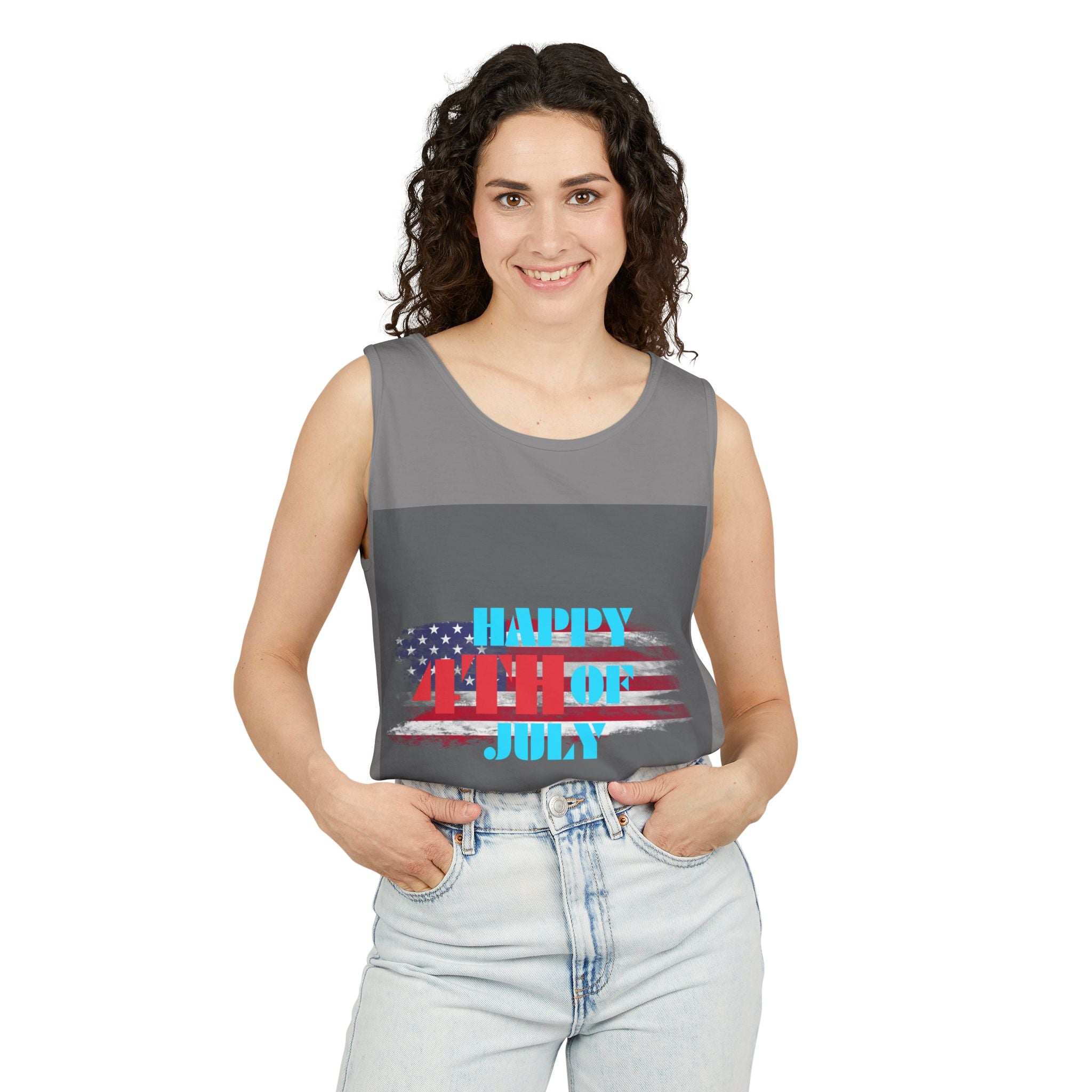 4th of July Tank Top — Patriotic Happy 4th Fireworks & Balloons Tank