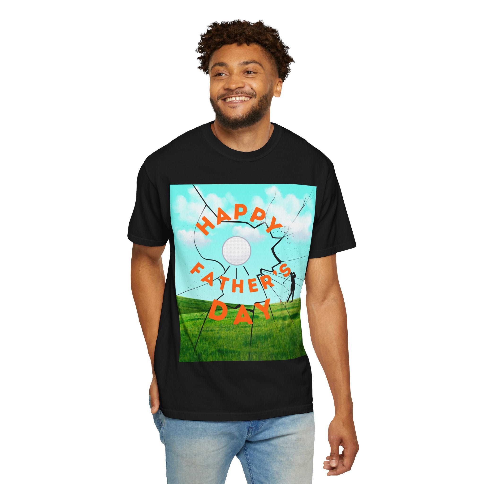 Father’s Day Golf T-Shirt — "Happy Father's Day" Golf Scene