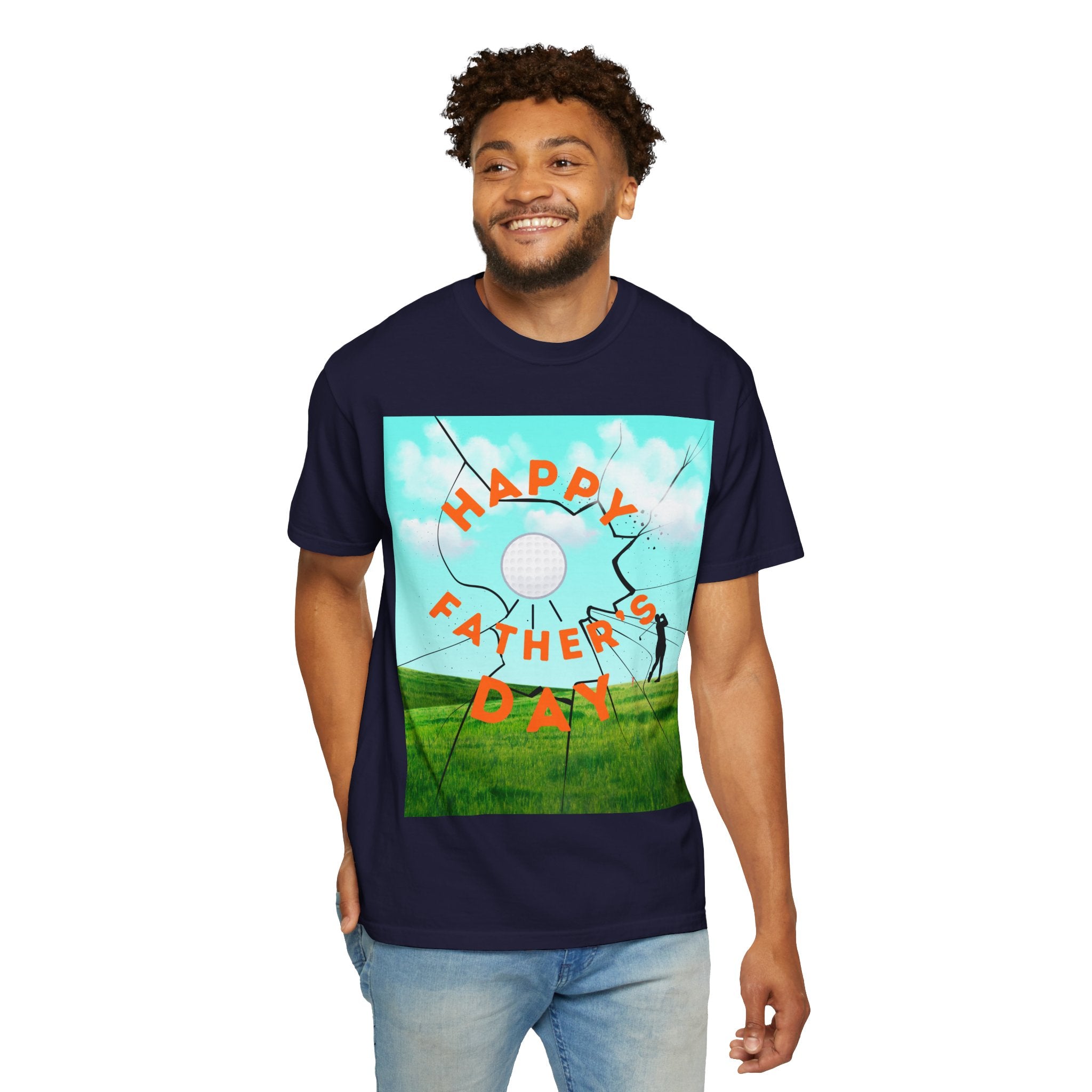 Father’s Day Golf T-Shirt — "Happy Father's Day" Golf Scene