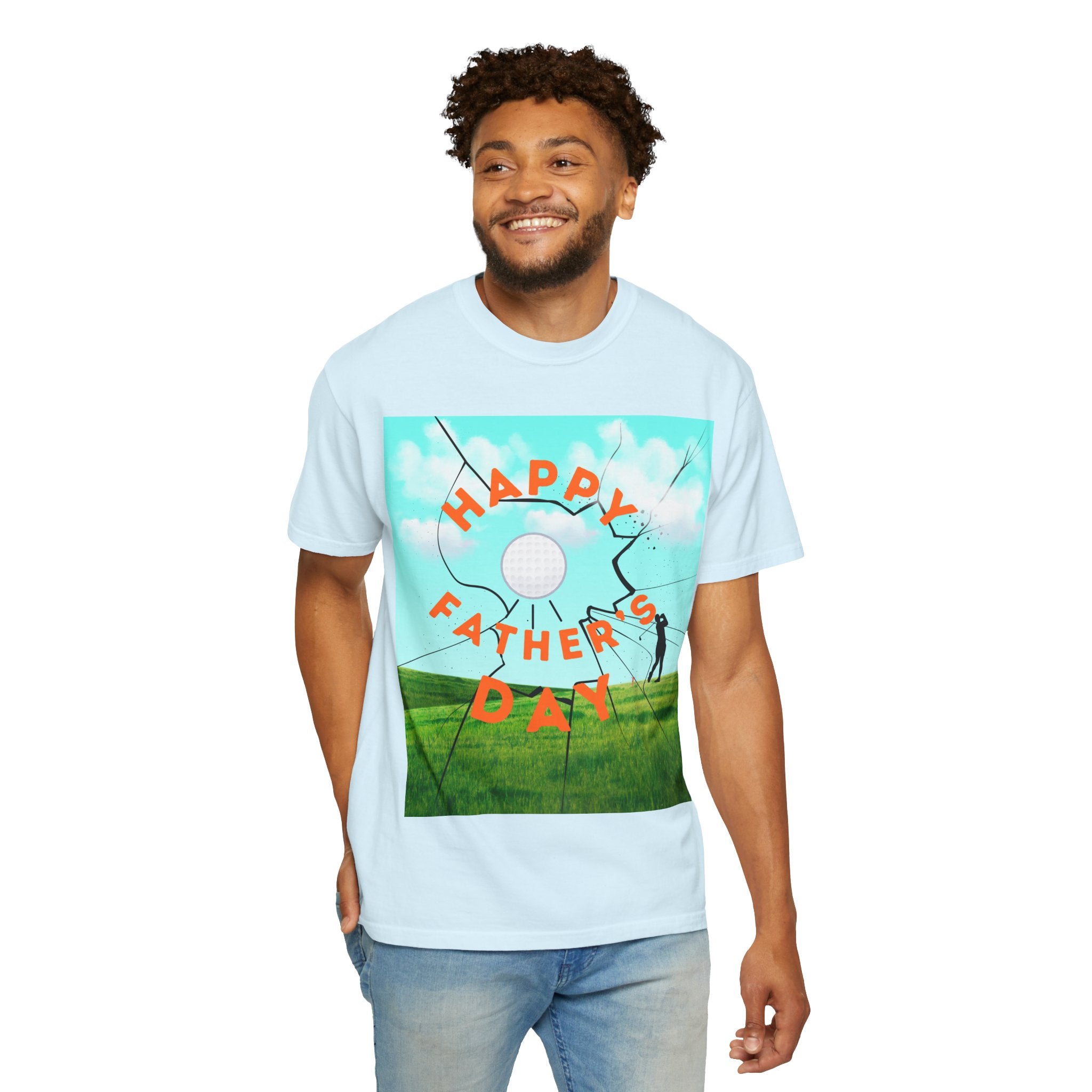 Father’s Day Golf T-Shirt — "Happy Father's Day" Golf Scene
