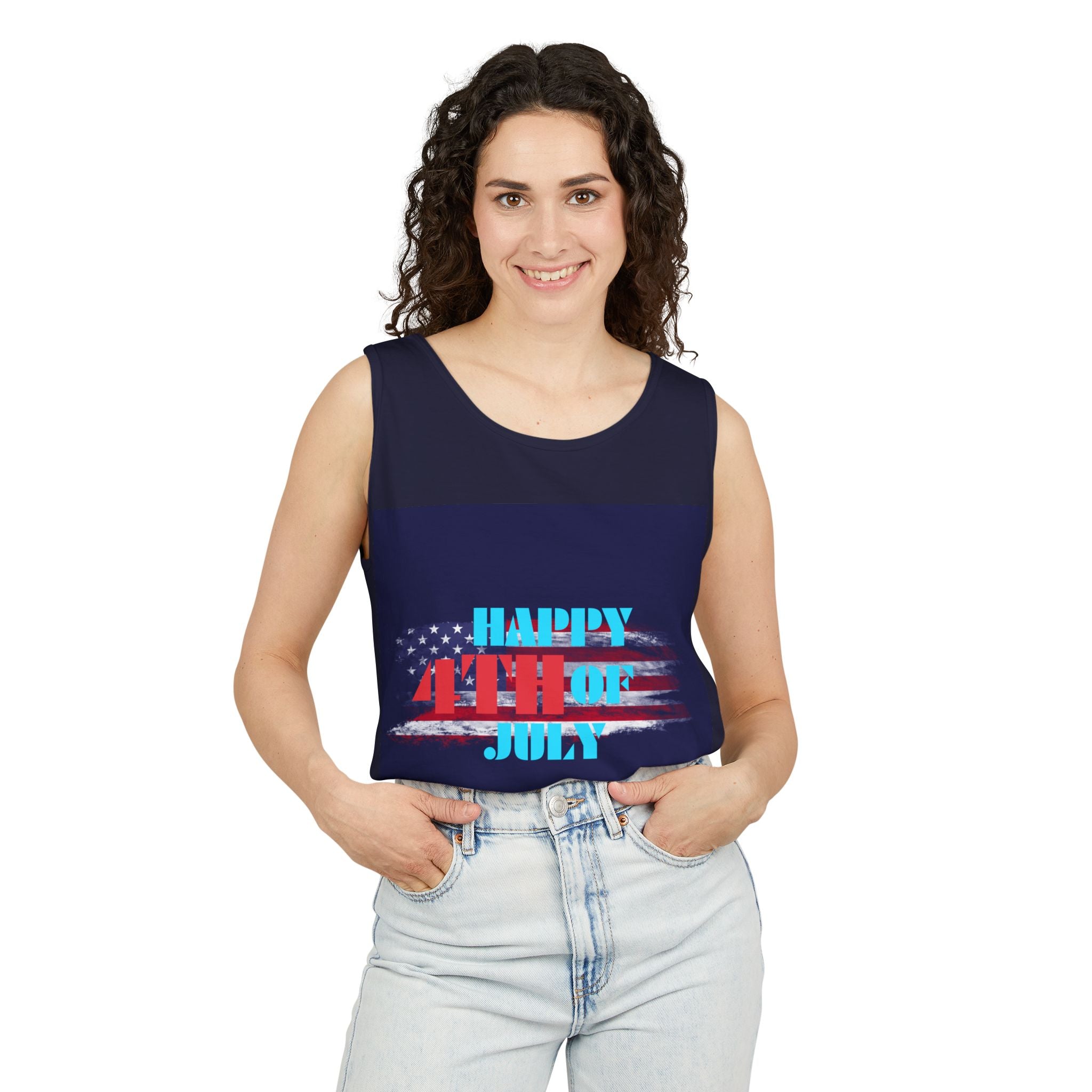 4th of July Tank Top — Patriotic Happy 4th Fireworks & Balloons Tank