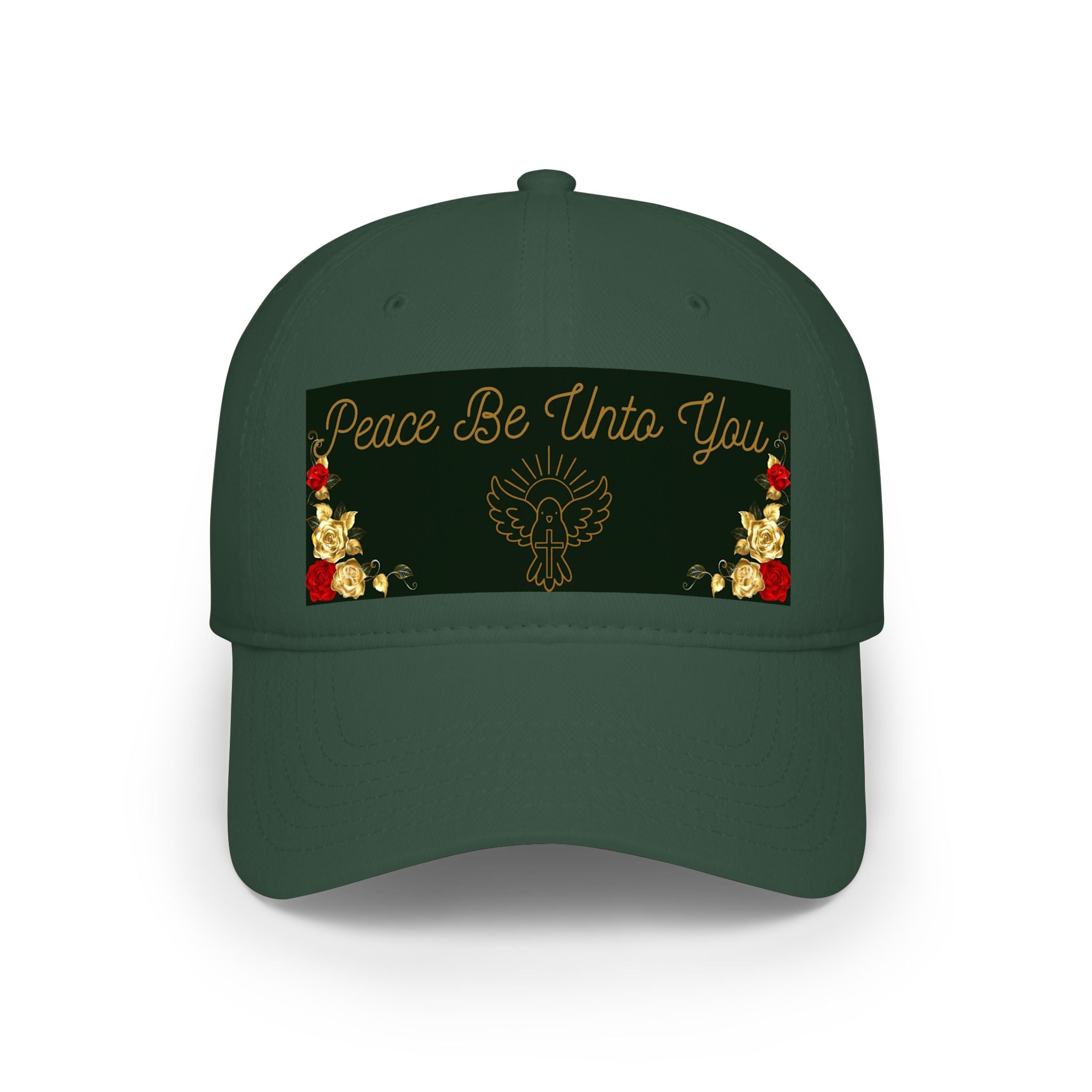 Peace Be Unto You Baseball Cap — Gold Dove Spiritual Prayer Hat