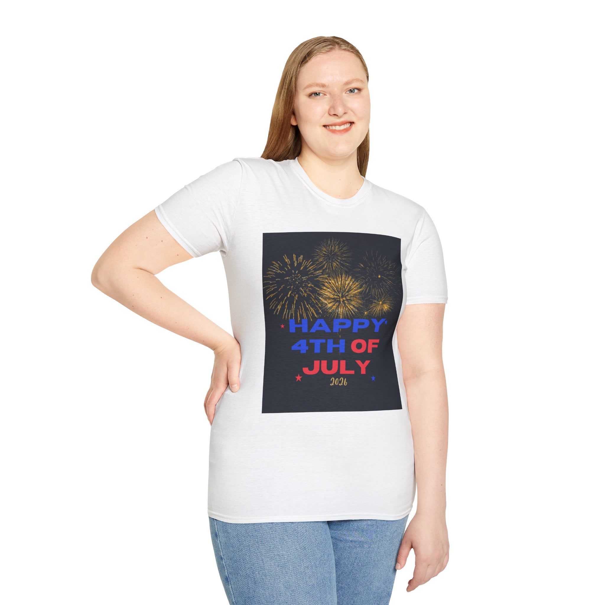 4th of July Fireworks T-Shirt — "Happy 4th of July" Patriotic Tee