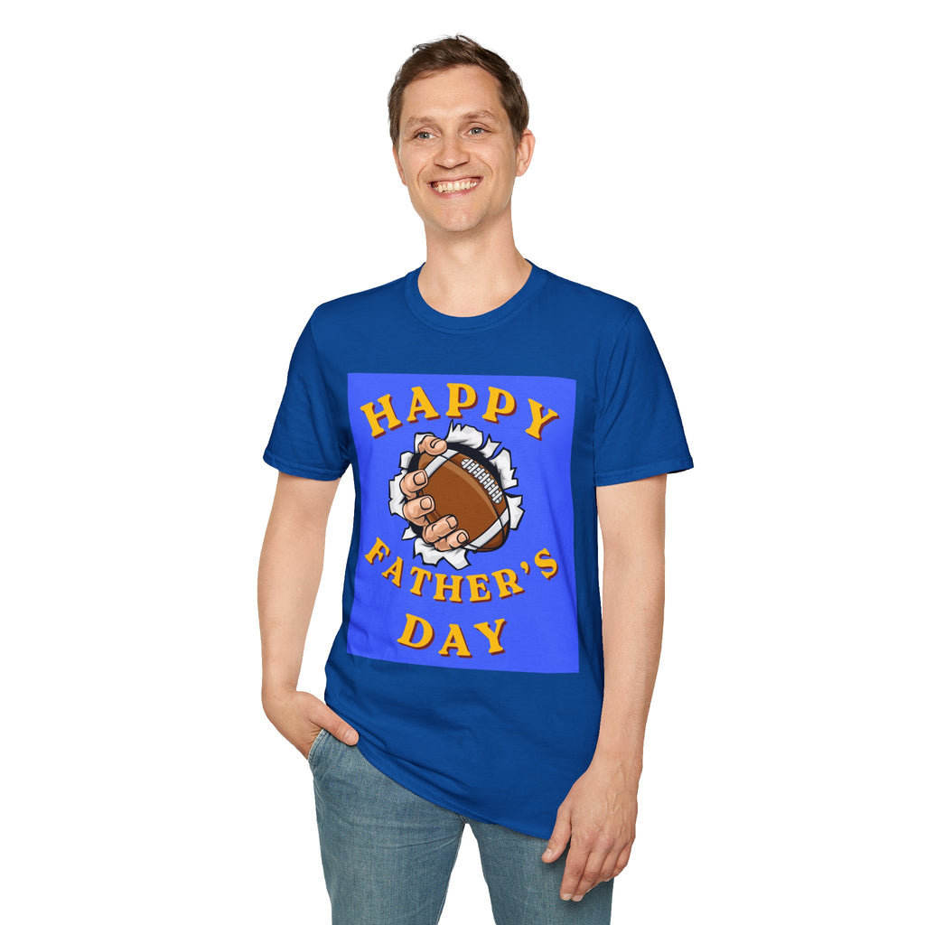 Father's Day Football T-Shirt — "Happy Father's Day" Graphic Tee
