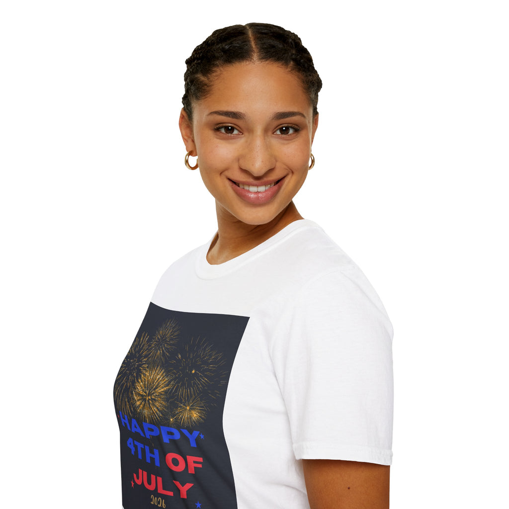4th of July Fireworks T-Shirt — "Happy 4th of July" Patriotic Tee