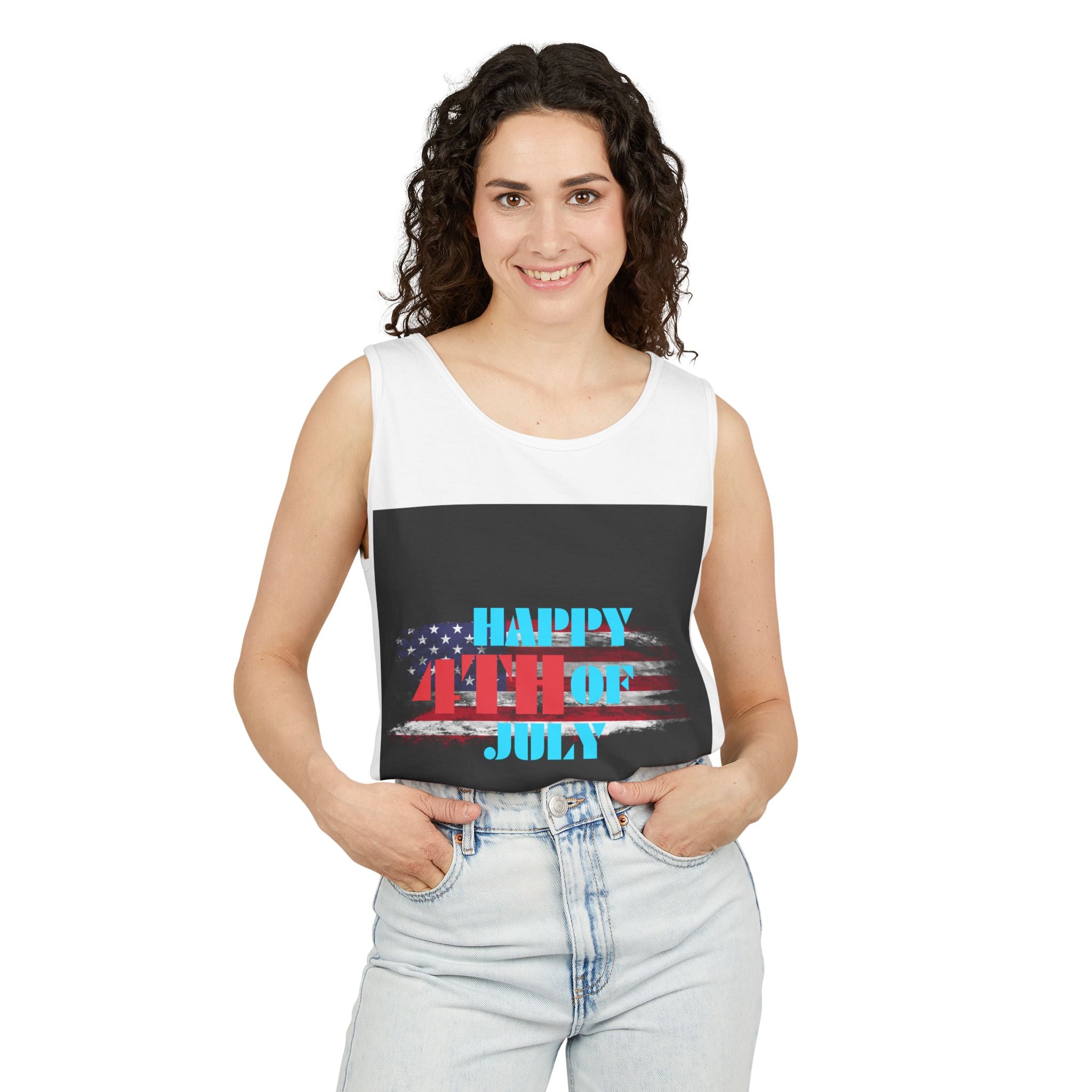 4th of July Tank Top — Patriotic Happy 4th Fireworks & Balloons Tank