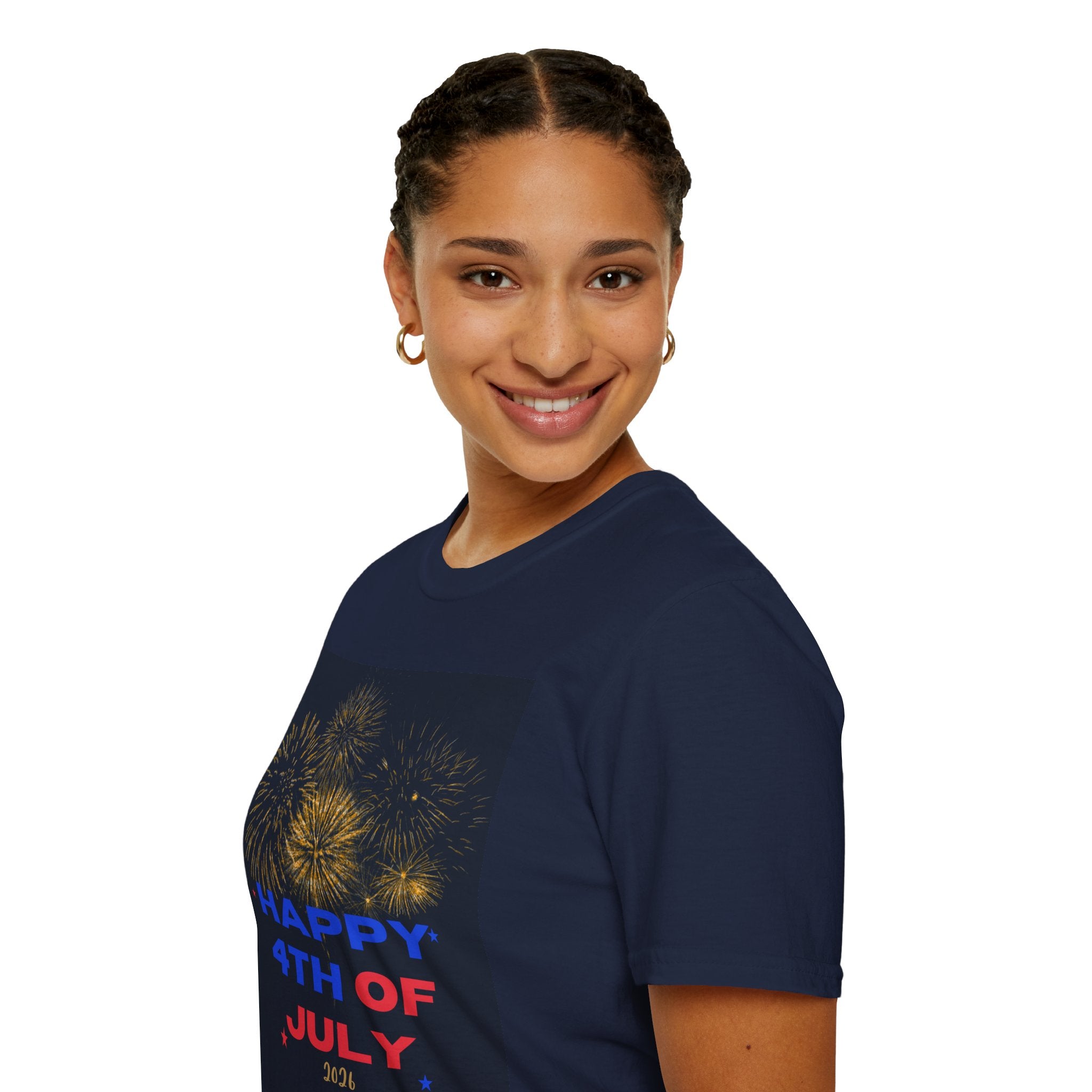 4th of July Fireworks T-Shirt — "Happy 4th of July" Patriotic Tee